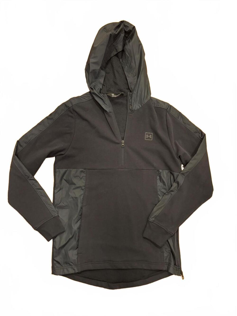 Under Armour Men's Black Fitted Threadborne Hoodie Pullover Size Large